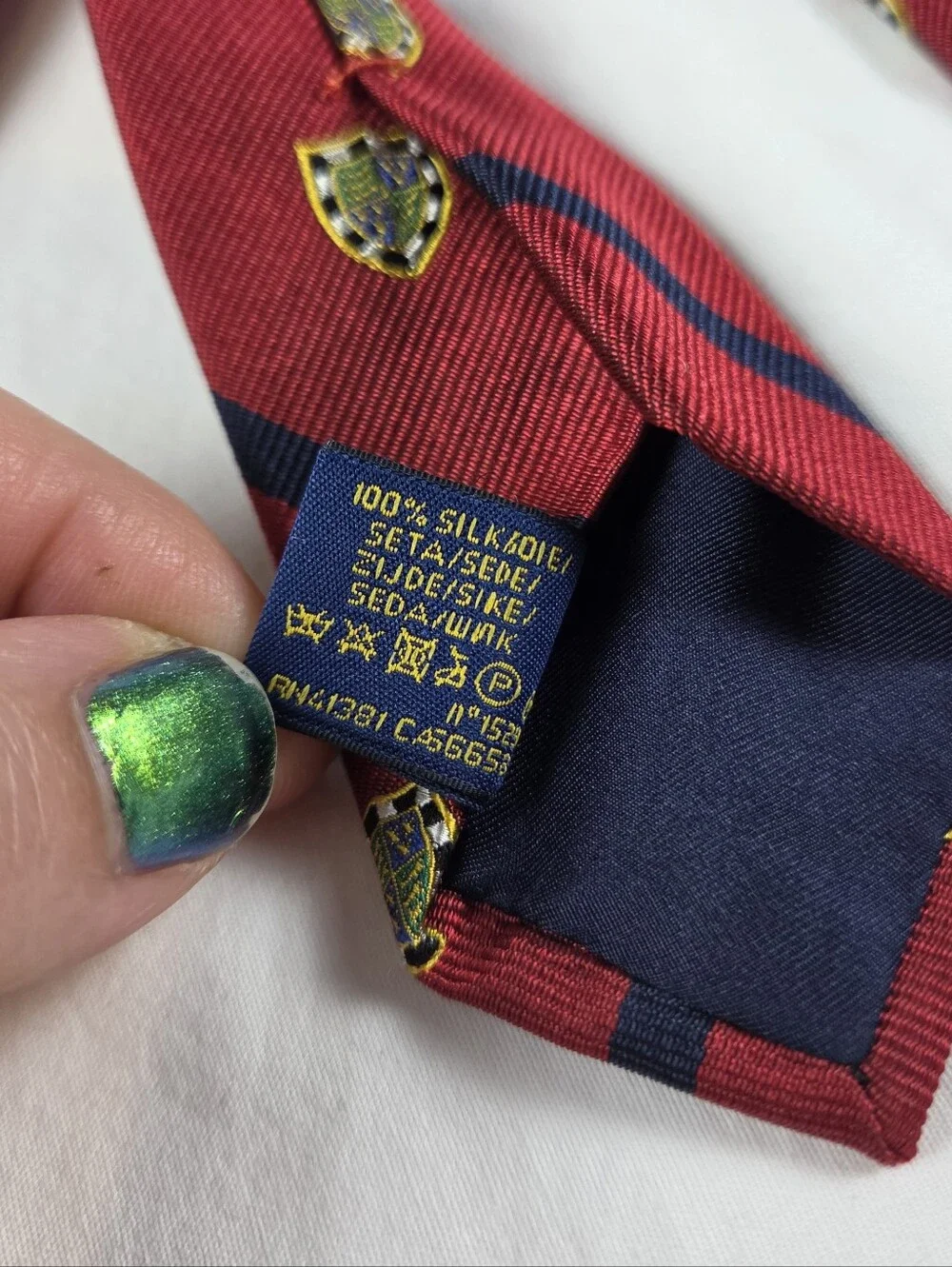 Polo Ralph Lauren Repp Narrow Club Tie Red Stripe Silk